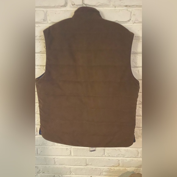 NWT Large Johnnie-o Brown Suede Reversible Puffer Vest - Picture 7 of 7